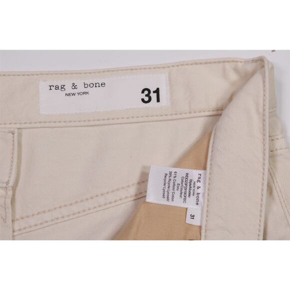 rag & bone Mens Featherweight Sofie Ultra Wide Leg High Rise Cream Jeans 31 - Picture 6 of 7